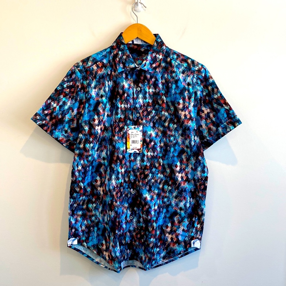 NEW Robert Graham Men’s Cotton Short Sleeve Shirt - Picture 1 of 9
